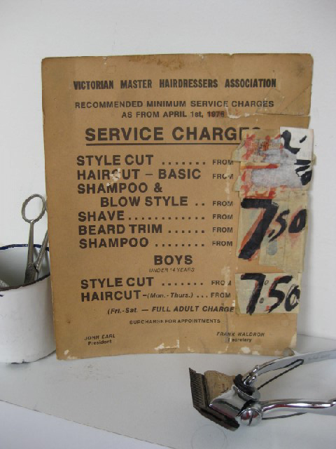 SIGN, Barber Haircut Price List